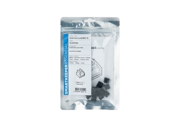 Smartkeeper NL03P1BK, Portblockerare, RJ-45, Svart, 12 styck, Polypåse, 130 mm