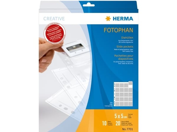 HERMA 7701, Läpinäkyvä, Polypropeeni (PP), 50 x 50 mm, 10 kpl