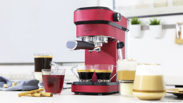 Cecotec Cafelizzia 790 Shiny, Espressomaskin, 1,2 l, Malt kaffe, 1350 W, Rød