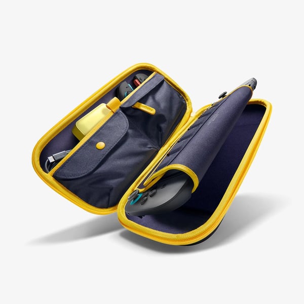 Spigen Nano Pop Pro, Fodral, Nintendo, Mörkblå, Gul, Polykarbonat, Nintendo Switch 2, Dragkedja