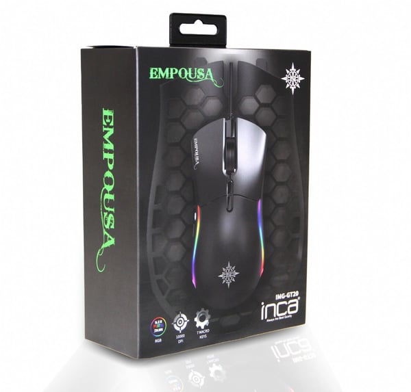 Inca IMG-GT20 kaksikätinen USB Type-A optinen 10000 DPI hiiri