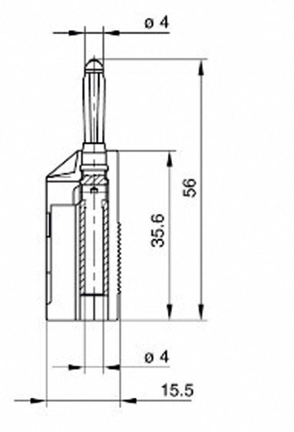 SKS Hirschmann BSB 20 K Banaanipistoke, suora Nastan halkaisija: 4 mm Keltainen 1 kpl