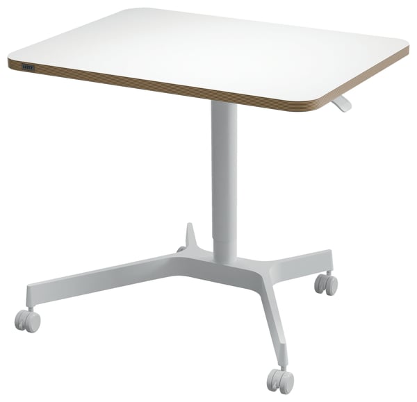 Leitz Ergo høydejusterbart skrivebord med hjul 60x80 cm hvit
