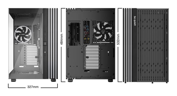 be quiet Light Base 900 FX datorchassi E-ATX full tower, sidopanel i glas, svart