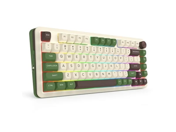 REDRAGON K681CGC-RGB-PRO Cyrus, Trådlös, USB + RF Wireless + Bluetooth, Mekaniska tangentbrytare, Vit, Grön