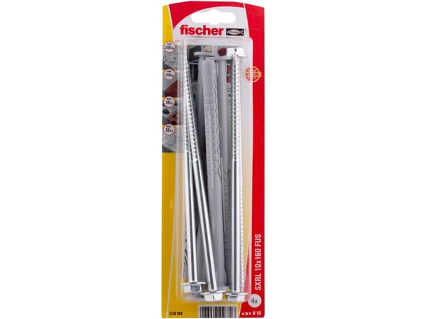 Fischer 536188 SXRL langplugg 10 x 160 FUS K, 4 stk.