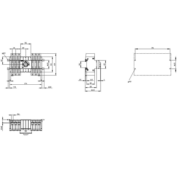 Siemens 3KC03222ME000AA0 3-polig 32 A omkopplare 415 V/AC