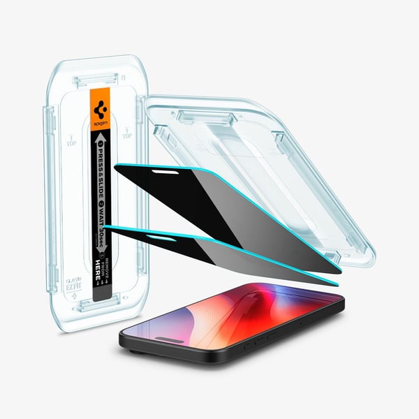 Spigen PRIVATISERENDE GLASS SPIGEN GLAS.TR "EZ FIT" 2-PACK IPHONE 16 PRO PERSONVERN