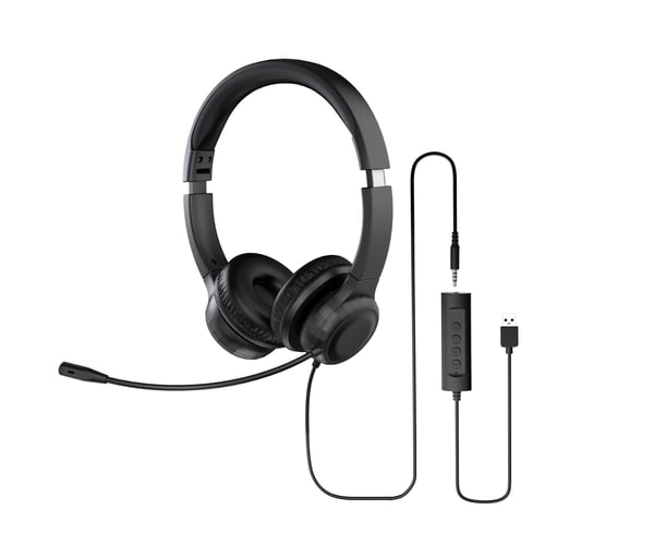 Acer AHW154 - Headset - fullstorlek - kabelansluten - svart