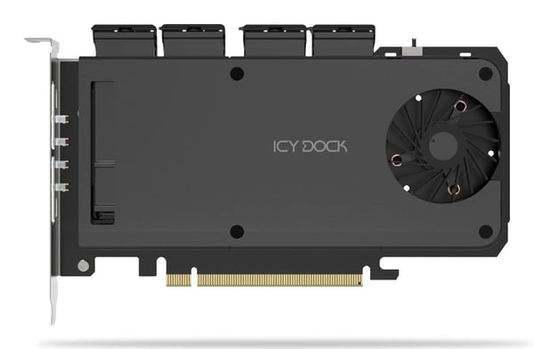 ICY DOCK ExpressSlot Slide MB204MP-1B - Tallennuspaketti - M.2 - PCIe 4.0 x16 (NVMe) - PCIe 4.0 x4 - musta