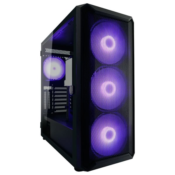 LC Power Gaming 804B - Obsession_X - Mid tower - ATX - genomskinlig sidopanel (härdat glas) - ingen strömförsörjning - svart - USB/ljud