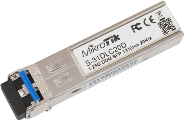 MikroTik S-31DLC20D - SFP (mini-GBIC) transceivermodul - SFP (mini-GBIC) / LC-enkeltmodus - opp til 20 km - 1310 nm