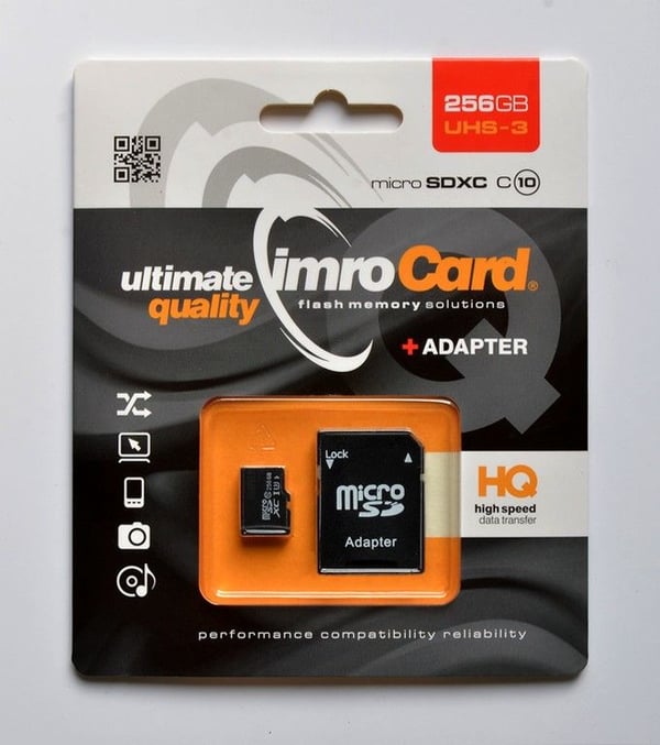 Imro-kort microSDXC 256GB Imro + adp 10C UHS-3 minnekort