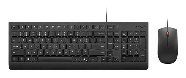 Lenovo Essential Wired Combo - Tastatur- og mussett - USB - QWERTY - Dansk - svart