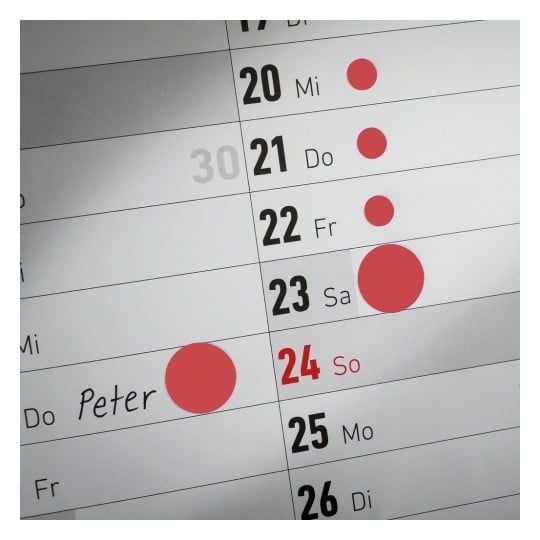 Etiketter Avery Ø8mm rød, aftagelige farvekodingsdots - (4 ark x 104 stk.)