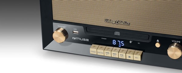 Muse MT-110B, Suoravetolevysoitin, Musta, Ruskea, Puu, 33,45,78 RPM, Rotaatio, CD, CD-R, CD-RW