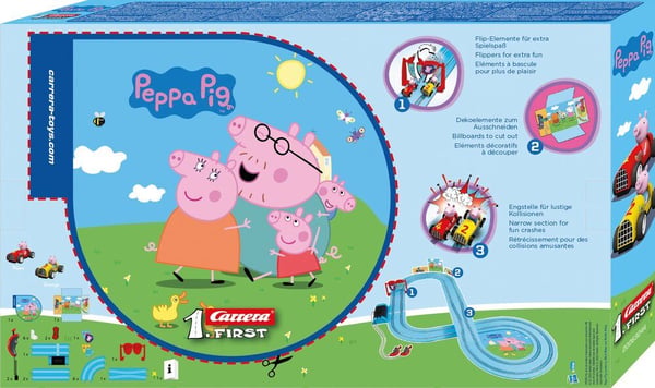 Carrera FIRST Peppa Pig Soopbox Race, Racingkjøretøy og banesett, 3 år, Flerfarget