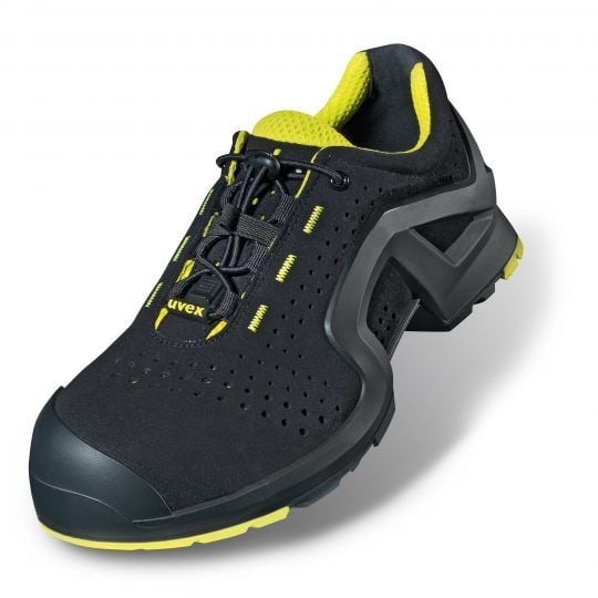 Uvex 85142, Unisex, Voksen, Vernesko, Limefarget, Sort, P, S1, ESD, SRC, Hurtigsnører