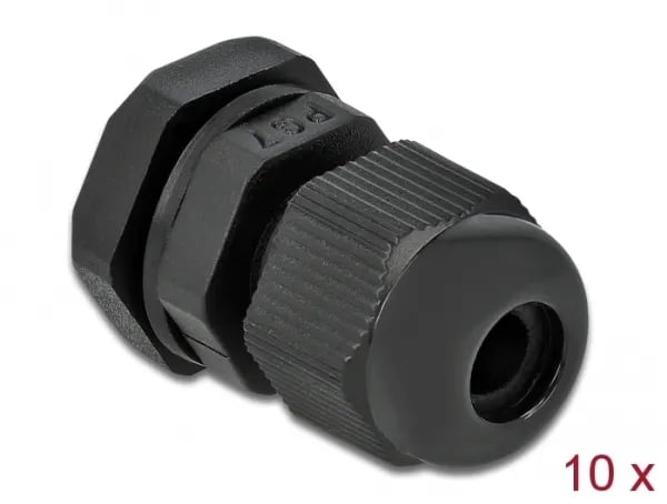 DeLOCK 60192, Musta, Muovi, 10 kpl, PG7, 6,5 mm, IP68