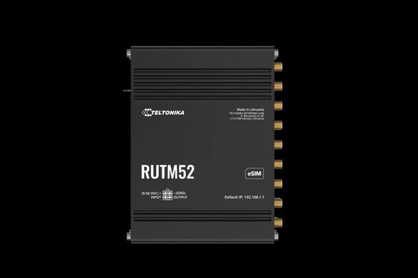 Teltonika RUTM52, Wi-Fi 5 (802.11ac), Dual-band (2,4 GHz / 5 GHz), Ethernet LAN, 5G, Sort, Industriel router