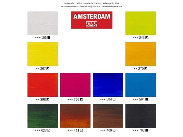 Schjerning Amsterdam Standard Series akrylfärg liggande set | 12 x