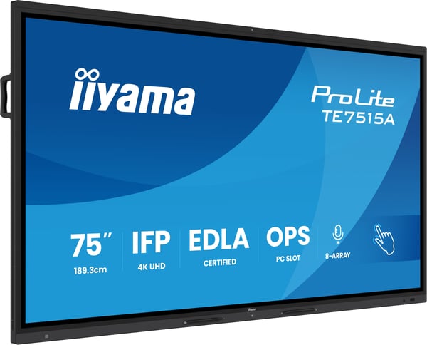 iiyama ProLite TE7515A-B1AG - 75" Diagonalklasse (74.5" synlig) LED-bakgrunnsbelyst LCD-skjerm - interaktiv digital skilting - med berøringsskjerm ...