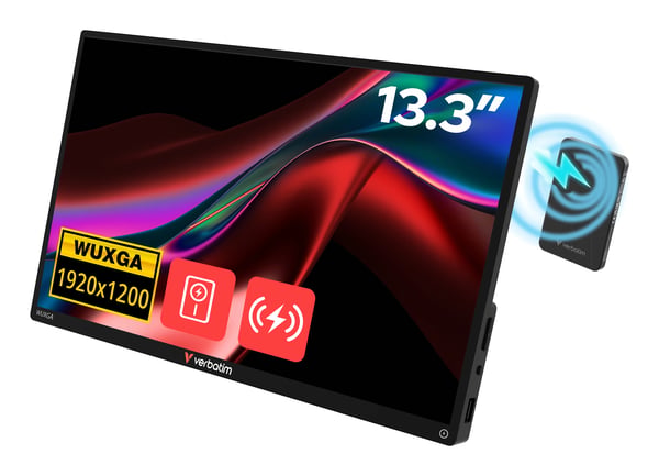 Verbatim - Light Series - LCD-skärm - 13.3" - bärbar - pekskärm - 1920 x 1200 WUXGA @ 60 Hz - IPS - 250 cd/m² - 1000:1 - 6 ms - HDMI, USB-C - högta...