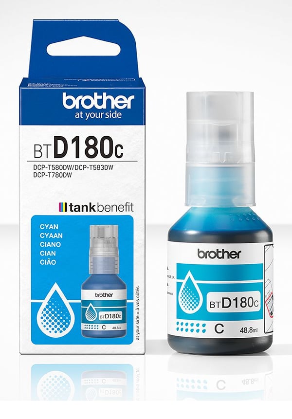 Brother BTD180C - Cyan - original - påfyllnadsbläck - för Brother DCP-T580DW