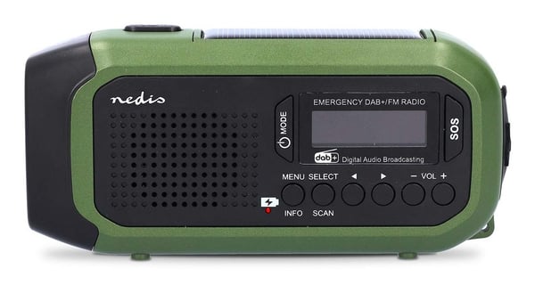 Nedis RDDBCR2000GN hätäradio DAB+ FM, vihreä/musta