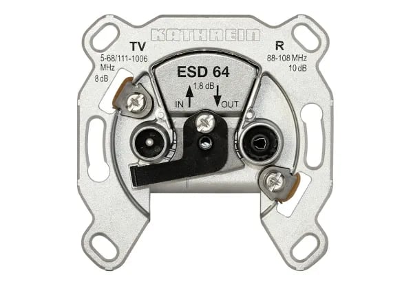 KATHREIN ESD 64 - TV/Satellite/Radio antenna socket mechanism - IEC ( female ), IEC ( male ) - 1 TV socket, 1 radio socket