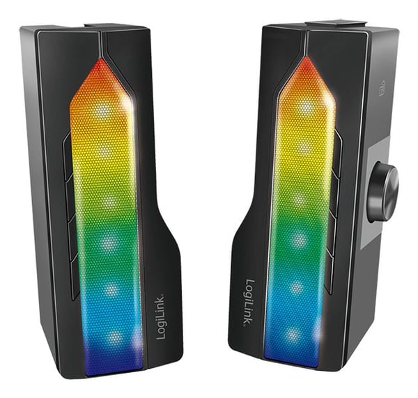 LogiLink Mobile soundbar juhlavalaistuksella, musta langaton 2-in-1 peliäänijärjestelmä, kosketusohjaus - 1 kpl (SP0059)