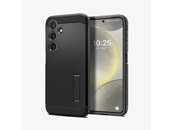 Spigen Tough Armor - Baksidedeksel for mobiltelefon - polykarbonat, termoplast-polyuretan (TPU) - svart - for Samsung Galaxy S24