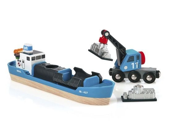 BRIO 33534 Freight Ship and Crane