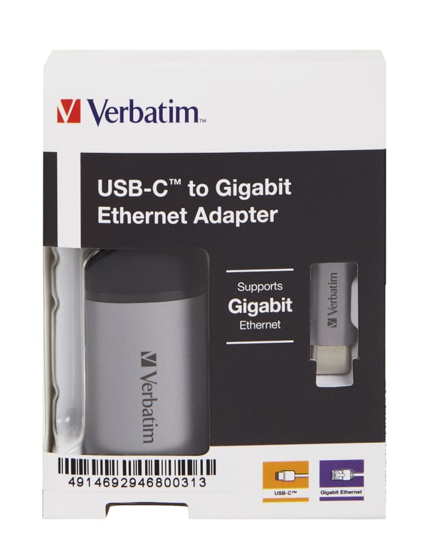 Verbatim - Nettverk / USB-adapter - USB-C - Gigabit Ethernet x 1