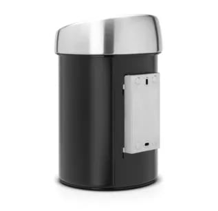 Brabantia Touch Bin, 3 L, Pyöreä, Musta, Hopea, Muovi, Ohje, 18,1 cm