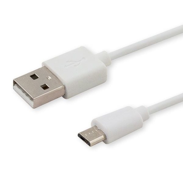 SAVIO CL-124 - USB-kabel - USB (hann) til Micro-USB Type B (hann) - USB 2.0 - 2.1 A - 2 m - hvit