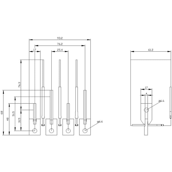 Siemens 3VA9154-0QD00 anslutningstillbehör, 1 st (B x T) 93,2 mm x 61,2 mm