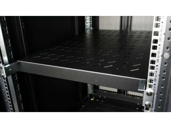 Equip EZVS-19-1-10-B, jalustahylly, musta, 100 kg, 1U, Turkki, 48,3 cm (19")
