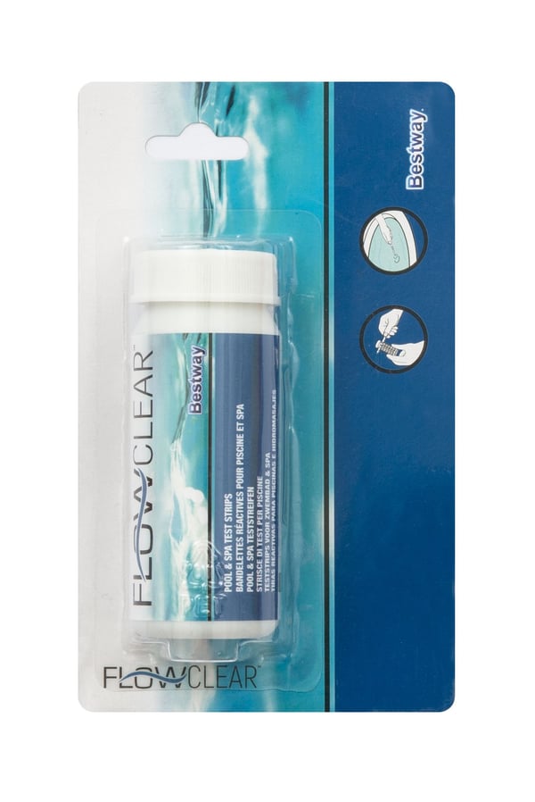 Bestway 58142 poolteststickor pH, fritt klor, alkalinitet, 50 st.