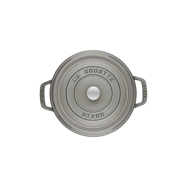 Staub La Cocotte, Stekeform, Rund, Støpejern, Keramisk, Gass, Halogen, Induksjon, Forseglet Plate, Grå, Emalje