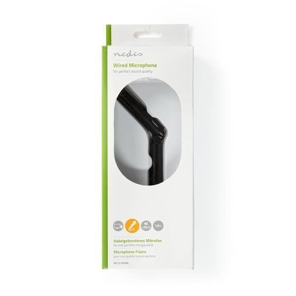 Nedis MICSJ100BK, Bordmikrofon, -30 dB, 50 - 16000 Hz, 2200 O, 58 dB, 110 dB