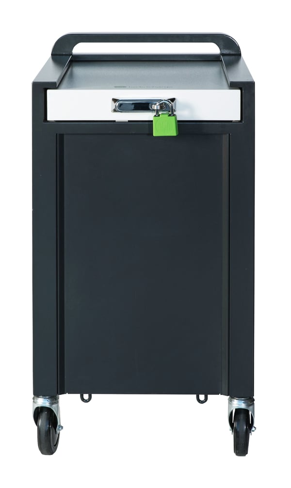 LocknCharge Carrier 30, Vagn för hantering av bärbar enhet, Svart, Blå, Grön, Metallisk, Bärbar dator, Surfplatta, 33 cm (13"), Typ F, CE