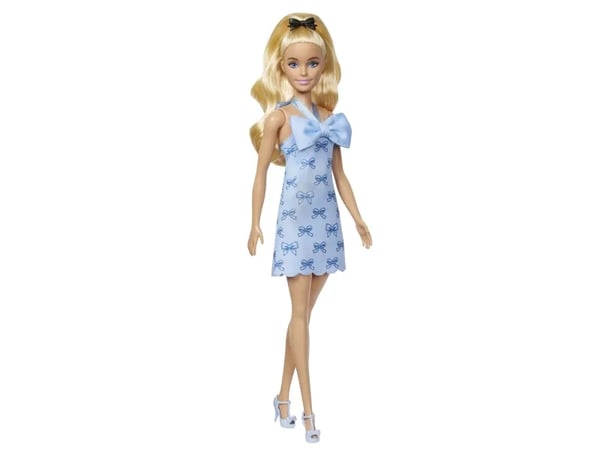 Barbie Fashionista #237 muotinukke, sininen niskalenkkimekko rusetilla