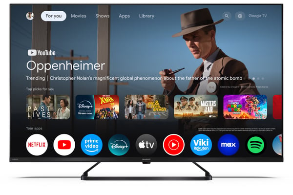 Sharp 43HP6265E - 43" Diagonal klass LED-bakgrundsbelyst LCD-TV - QLED - Smart TV - Google TV - 4K UHD (2160p) 3840 x 2160 - HDR - Quantum Dot