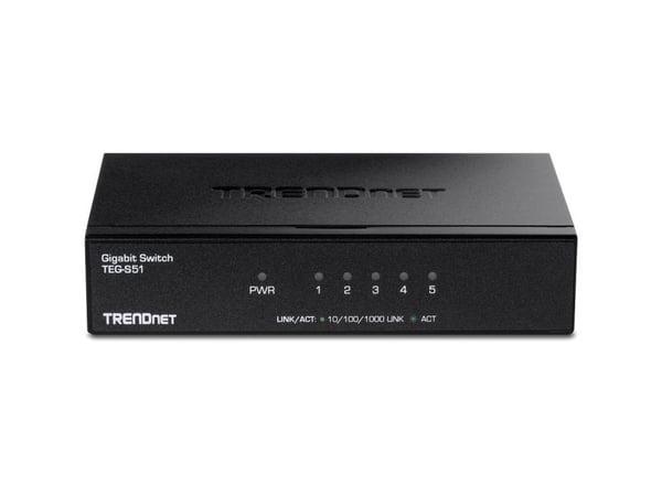 Trendnet TEG-S51, Hallitsematon, Gigabit Ethernet (10/100/1000), Täysin kaksipuolinen