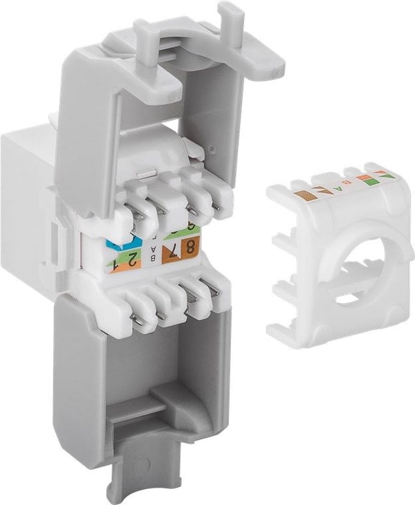 Goobay 90867, Tasainen, Valkoinen, RJ-45, IDC, Naaras, 22/26