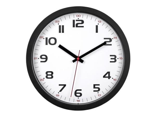 TFA-Dostmann Wanduhr, Vägg, Quarts-klocka, Rund, Svart, Plast, Glas
