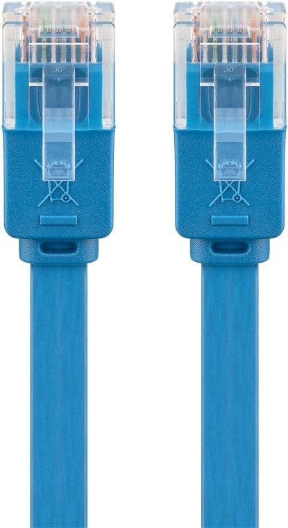 Goobay CAT 6 Flat Patch Kabel, U/UTP, Blå - Kabellengde 5 m