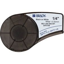 Brady B-595 - Vinyl - matt - permanent akryllim - svart på hvitt - Rull (0,635 cm x 6,4 m) 1 rull(er) etiketter - for Brady BMP21, BMP21-LAB, BMP21...