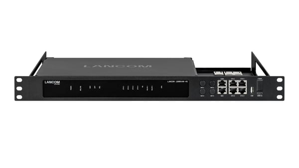 LANCOM - Monteringsfäste för nätverksenhet - blackline plus - kan monteras fram - svart - 1U - 19"